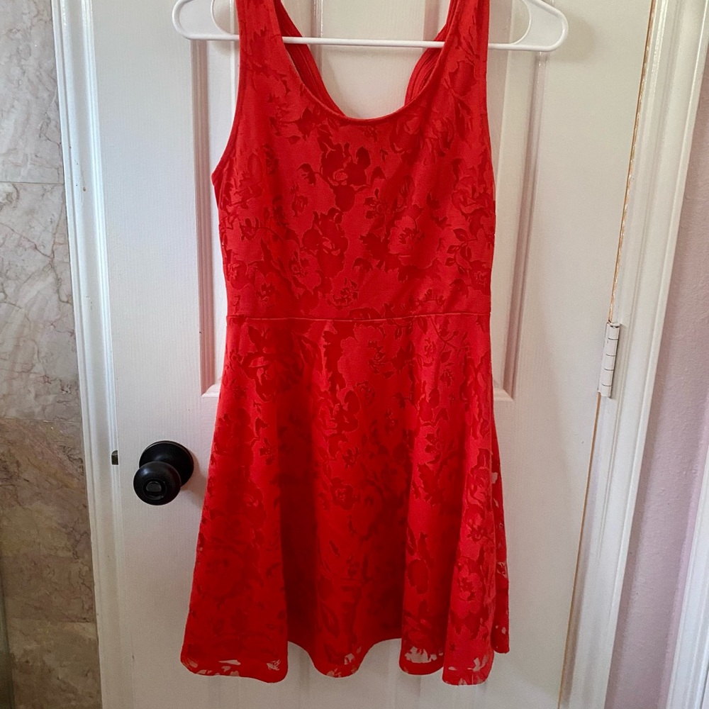 Candie’s Burnout Red Floral Dress